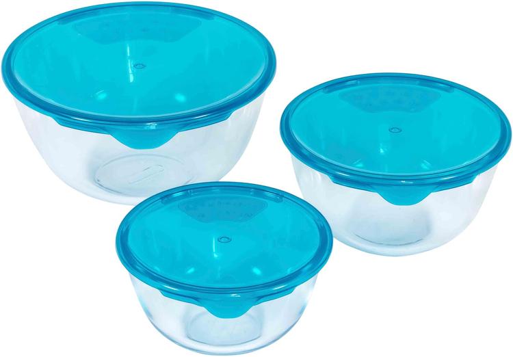 Pyrex kannellinen lasikulhosetti Classic 0,5 l + 1 l + 2 l