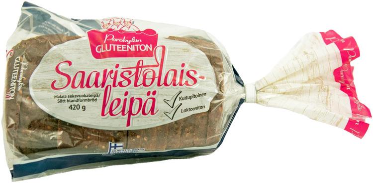 Porokylän Saaristolaisleipä 420 g makea sekavuokaleipä gluteeniton