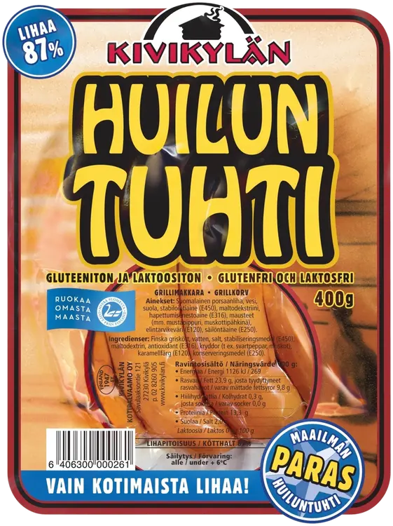 Kivikylän Huiluntuhti  400 g / 4 kpl grillimakkara