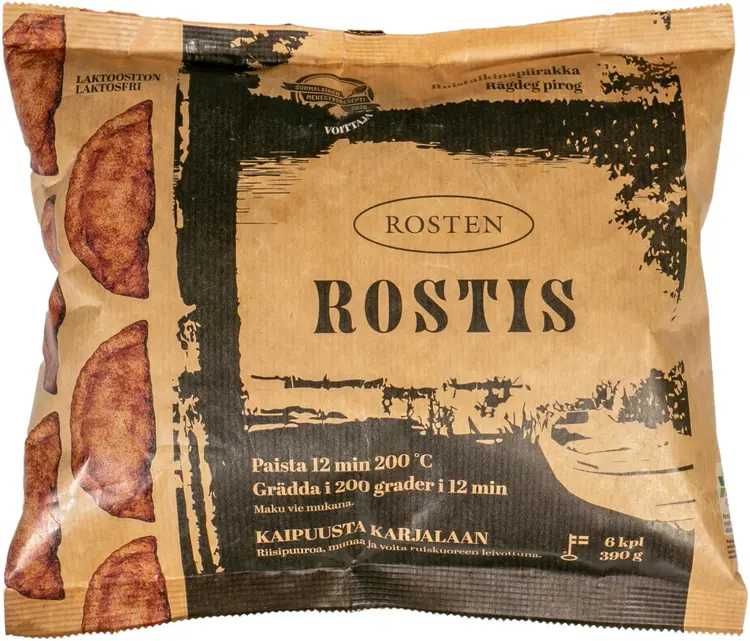 Leipomo Rosten Rostis ruistaikina piirakka pakaste 6x65 g