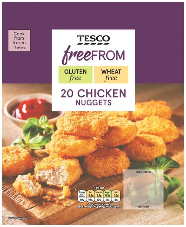 Tesco Free From 400g kananugetteja gluteeniton 20kpl pakaste