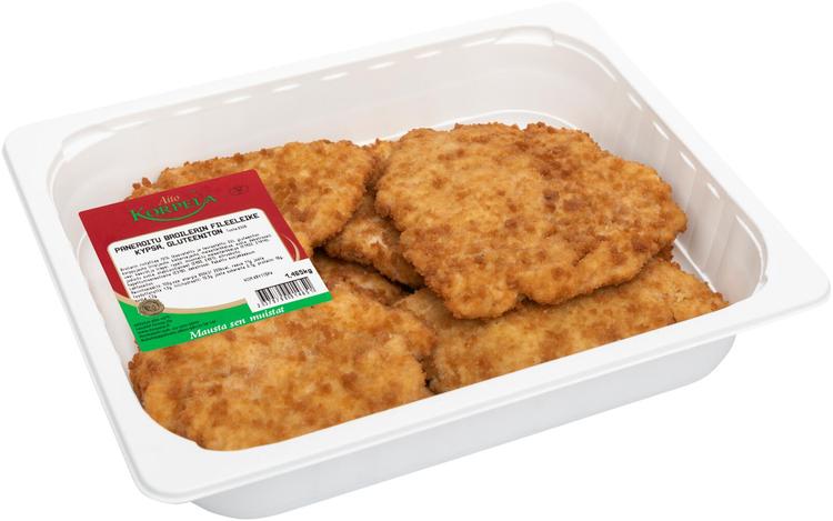 Korpela paneroitu broilerileike noin 1,4kg, gluteeniton