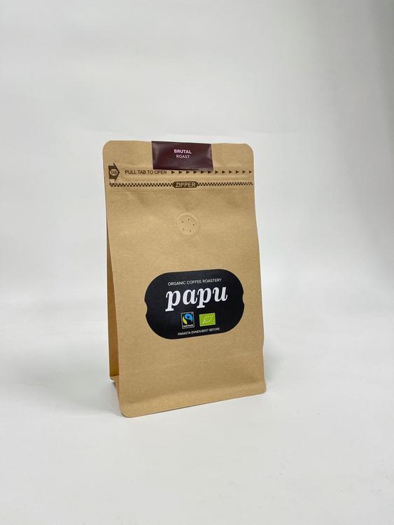Paahtimo Papu BRUTAL Reilun kaupan luomukahvi 250g espressopaahto suodatinjauhettu