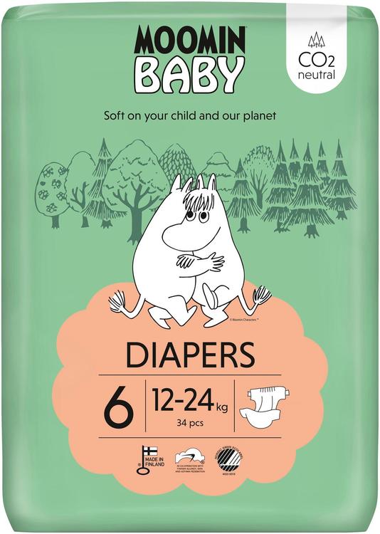Moomin baby teipmähkmed 6 34tk 12-24kg