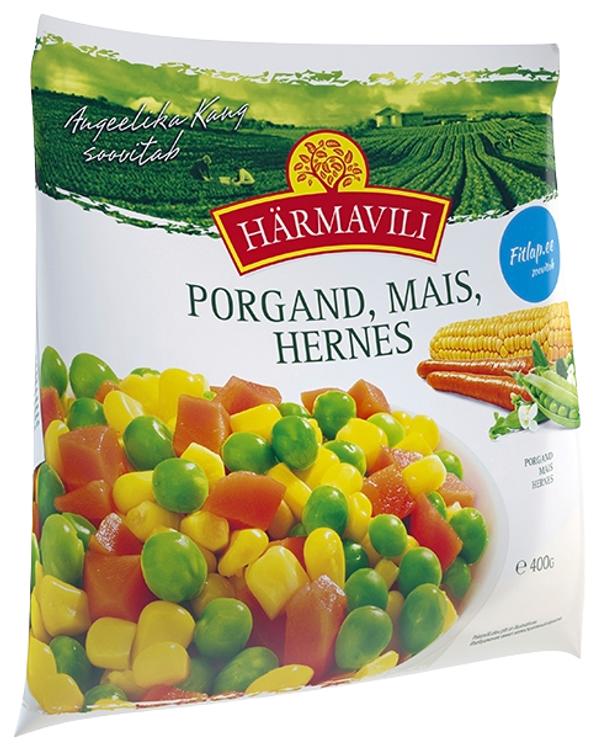 Porgand, mais, hernes, 400 g