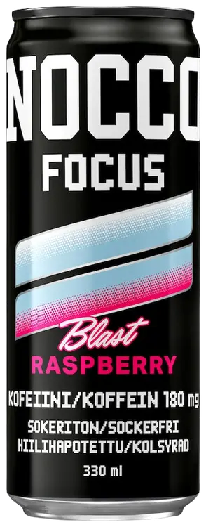 NOCCO FOCUS Raspberry Blast hiilihapotettu energiajuoma 330ml