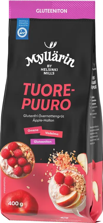 Myllärin Gluteeniton Tuorepuuro Omena-Vadelma 400 g