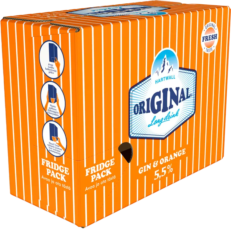 12 x Hartwall Original Long Drink Orange lonkero 5,5% 0,33 l