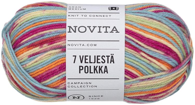 Novita lanka 7 Veljestä Polkka 100g konfetti 8041