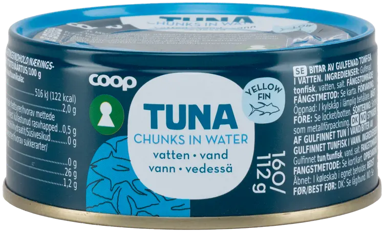 Coop keltaevätonnikala paloina vedessä MSC 160/112 g