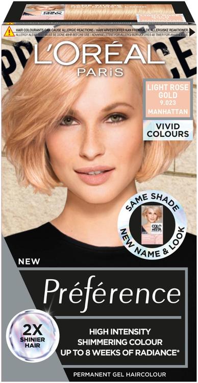 L'Oréal Paris Préférence Vivid Colours Light Rose Gold intensiivinen kestoväri 1kpl