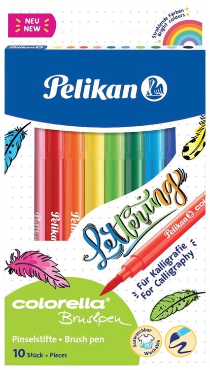 Viltpliiatsid 10 värvi pintselotsaga