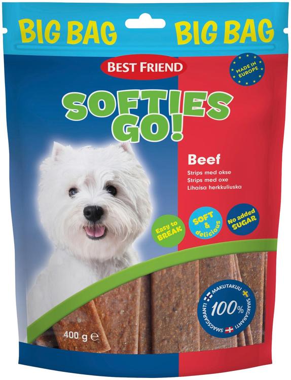 Best Friend Softies GO! Härkä lihaisa herkkuliuska Big Bag 400g
