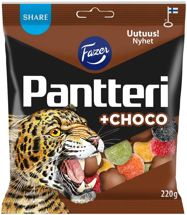 Fazer Pantteri +choco karkkipussi 220g