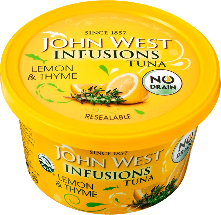 John West Infusions valutettu tonnikala Sitruuna & Timjami 80g