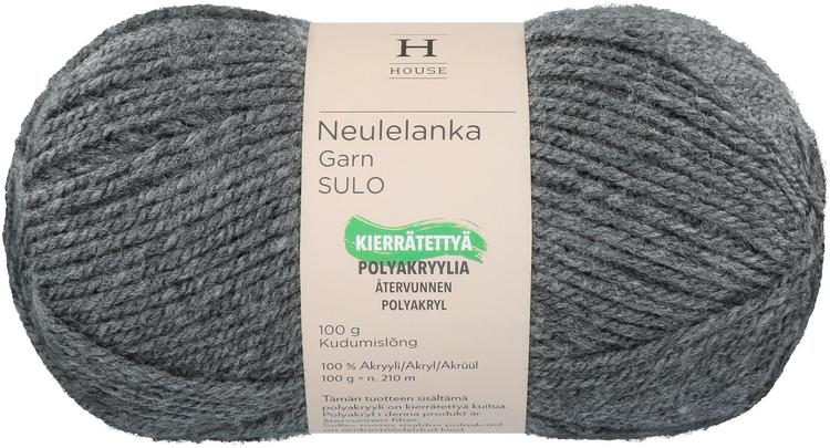 House neulelanka akryyli Sulo 100 g Dark Gray Melange 193