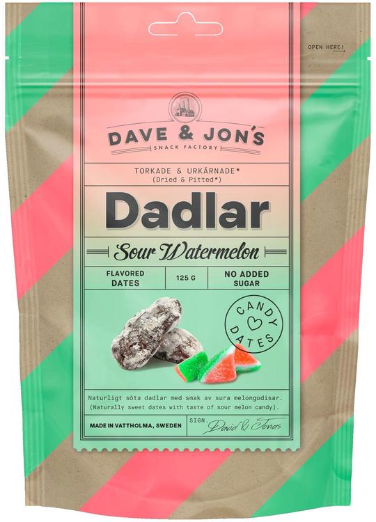 Dave & Jon´s taatelit kirpeä meloni 125 g