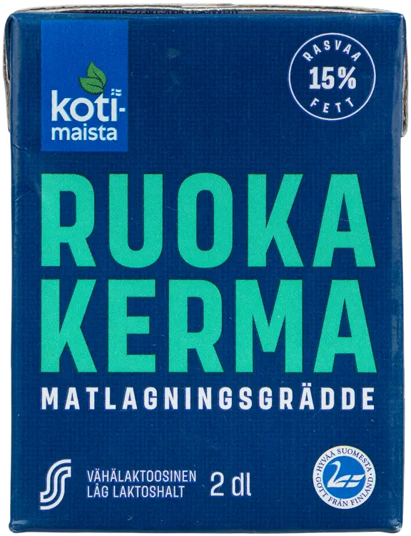 Kotimaista 2 dl vähälaktoosinen 15% UHT ruokakerma