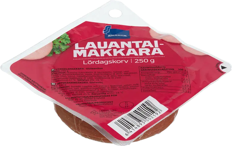 Rainbow lauantaimakkara 250 g viipale