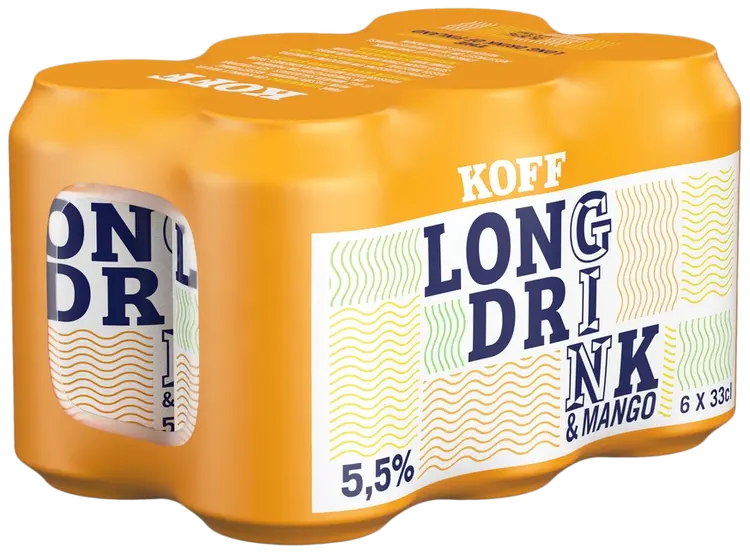 6-pack Koff Long Drink Mango long drink 5,5 % tölkki 0,33 L