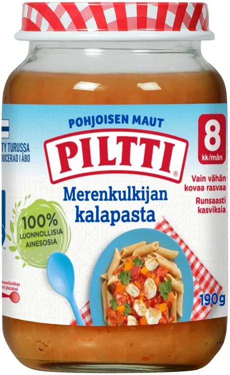 PILTTI Pohjoisen maut 190g Merenkulkijan pasta lastenateria 8kk