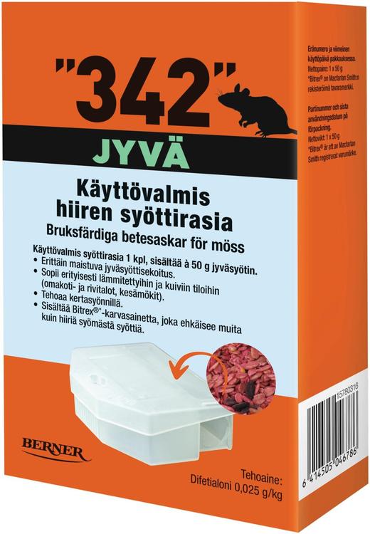 342 Syöttirasia + 50 g jyväsyötti hiirten torjuntaan