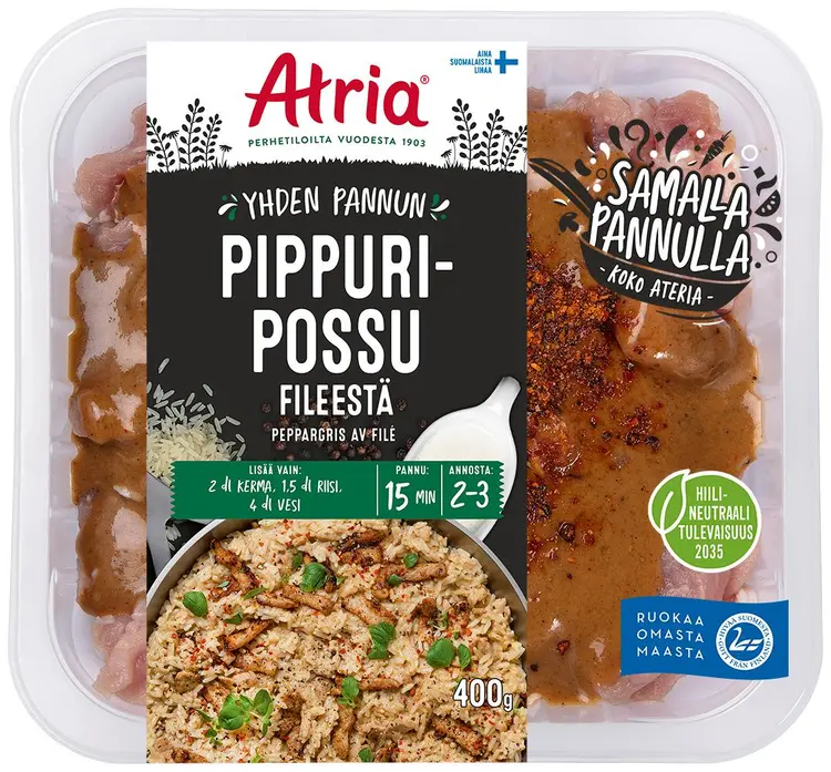 Atria Yhden Pannun Pippuripossu Fileestä 400g