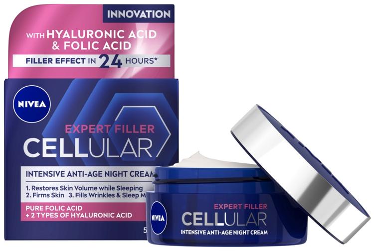 NIVEA 50ml Cellular Expert Filler Intensive Anti-Age Night Cream -yövoide