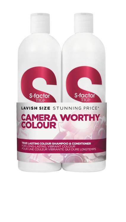 Tigi S-factor 2 x 750ml Duo True Lasting Colour Shampoo & Hoitoaine