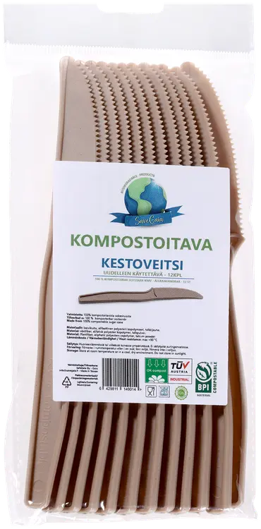 SaveGaia kompostoitava ja biohajoava kestoveitsi 12kpl