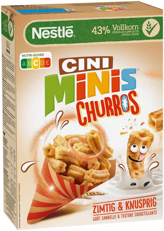 Nestlé CINI MINIS Churros 360g kanelinmakuisia täysjyvävehnä-riisimuroja sekä 5 vitamiinia ja rautaa