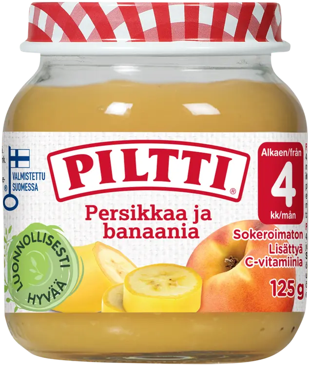 PILTTI 125g Persikkaa ja banaania hedelmäsose 4kk