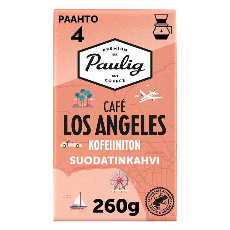 Paulig Café Los Angeles kofeiiniton kahvi suodatinjauhatus 260g