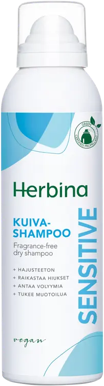 Herbina 200ml Sensitive hajusteeton kuivashampoo