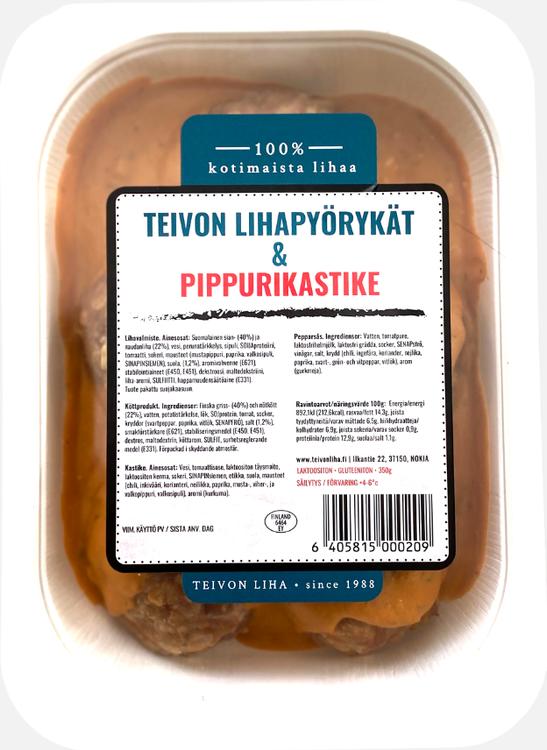 Teivon Liha Lihapyörykät & Pippurikastike 350g