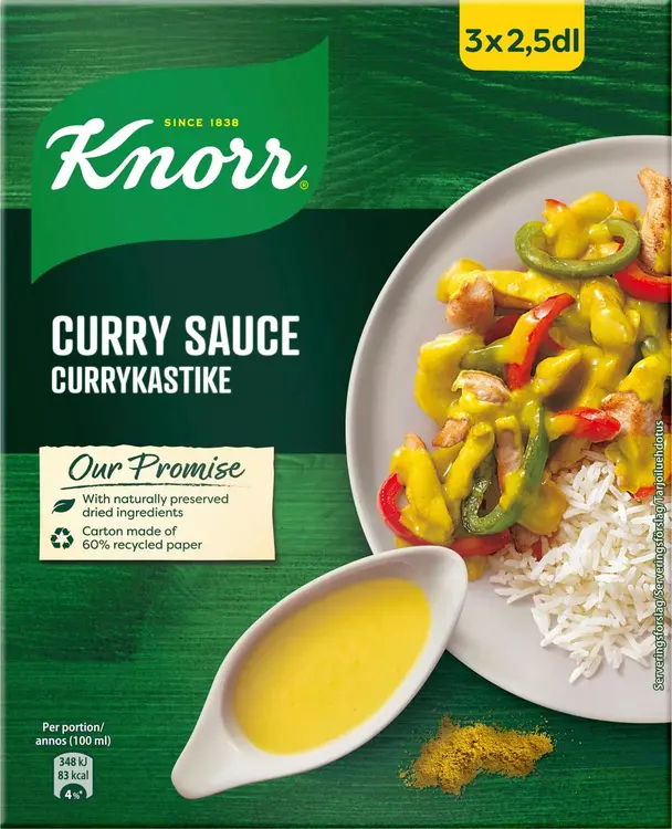 Knorr Currykastike Kastikeaines 3x20g