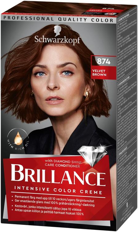 Schwarzkopf Brillance 874 Velvet Brown hiusväri 1 kpl