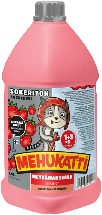 Mehukatti Sokeriton Metsämansikkamehujuomatiiviste 1+3 1,5 L