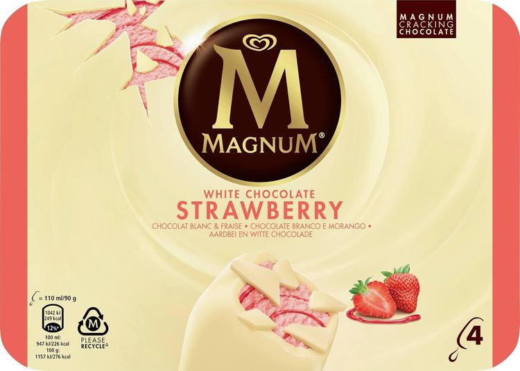 Magnum Strawberry White Jäätelö Monipakkaus 440ml/360g