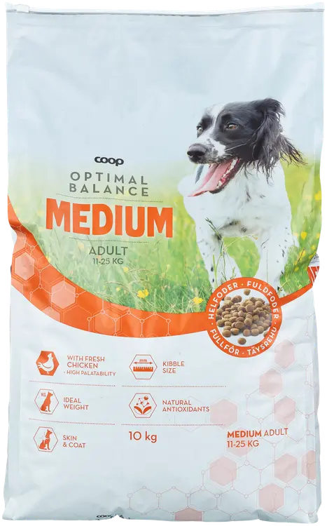 Coop Optimal keskikokoisen koiran kuivaruoka 10 kg