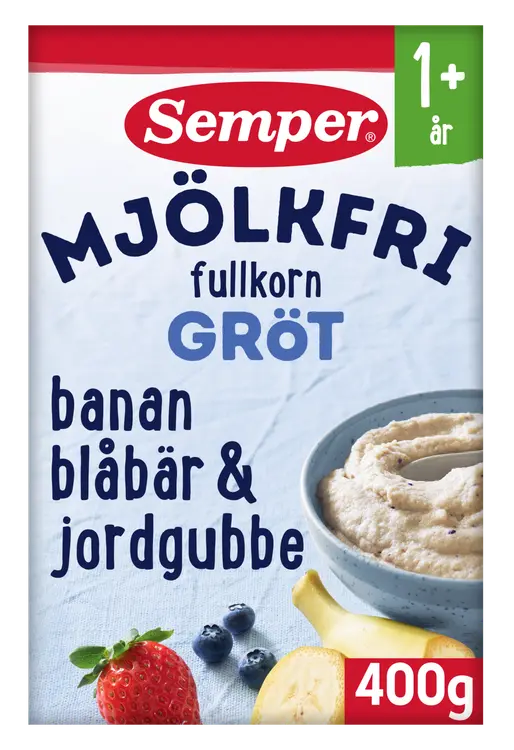 Semper Maidoton Täysjyväpuuro banaani mustikka & mansikka 12kk puurojauhe 400g