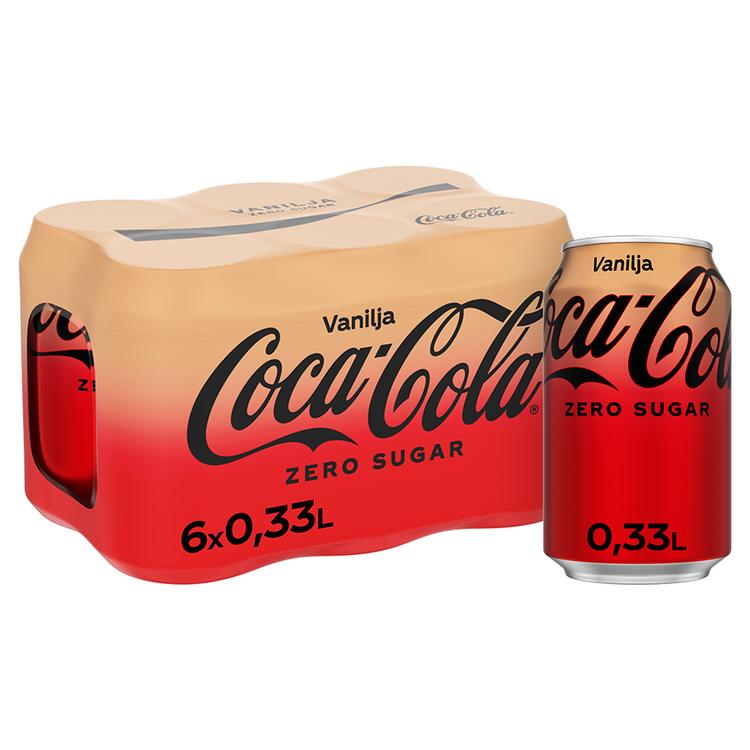 6 pack Coca Cola Zero Sugar Vanilja Kasviuutejuoma T lkki 0 33L S 