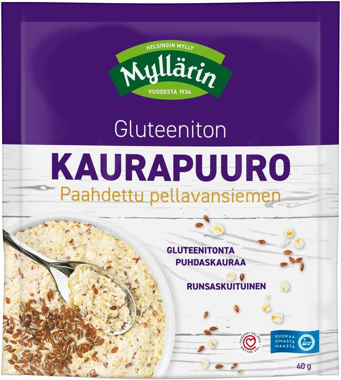 Myllärin Gluteeniton Kaurapuuro paahdettu pellavansiemen 40 g