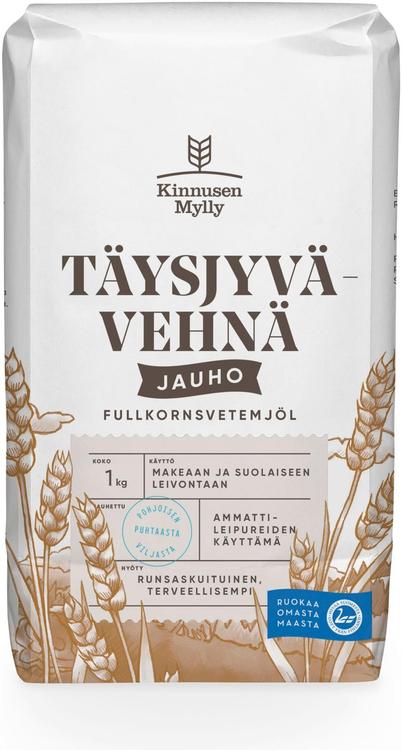 Kinnusen Mylly Täysjyvävehnäjauho 1 kg