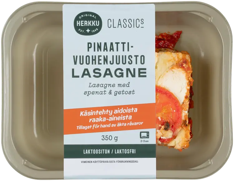 Herkku Classics Pinaatti-vuohenjuustolasagne 350g