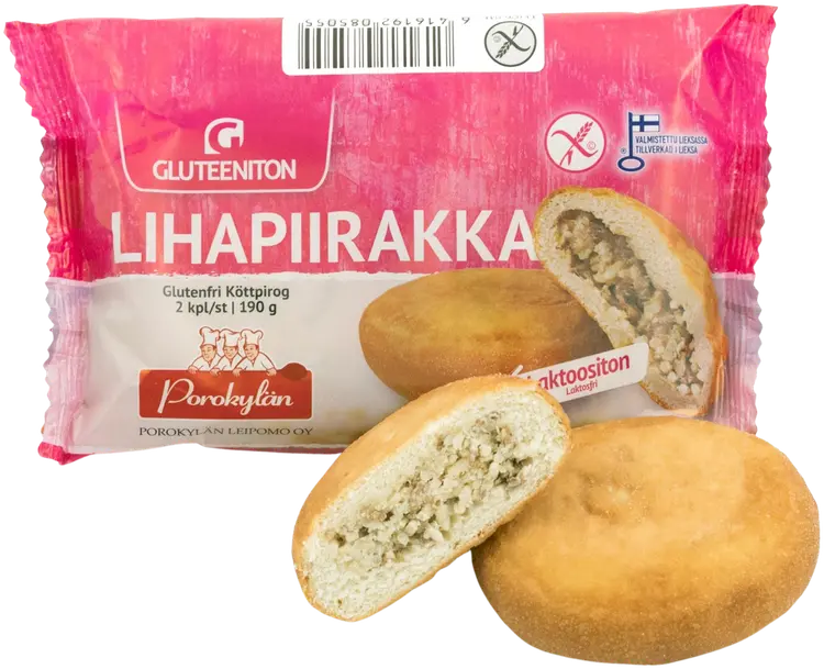 Porokylän Leipomo Lihapiirakka 2 kpl / 190 g gluteeniton