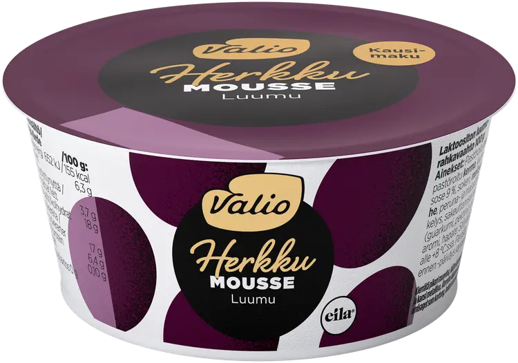 Valio Herkku mousse 100 g luumu laktoositon kausimaku