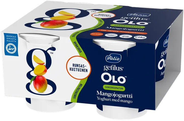 Valio Gefilus® OLO™ jogurtti 4x125 g mango sokeroimaton laktoositon