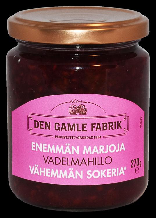 Den Gamle Fabrik enemmän marjaa vähemmän sokeria vadelmahillo 290g