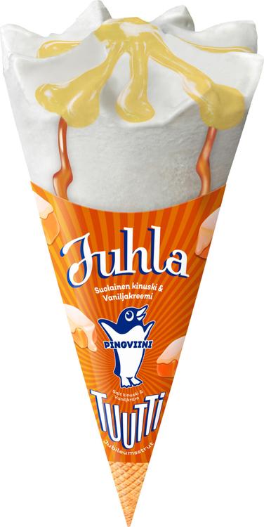Pingviini Juhlatuutti Suolainen kinuski & Vaniljakreemi jäätelötuutti 112g/175ml